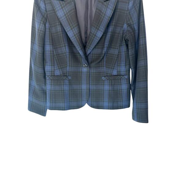 Chadwicks Blue Plaid Preppy Dark Academia Office Career Work Blazer Size 12 - Picture 4 of 12